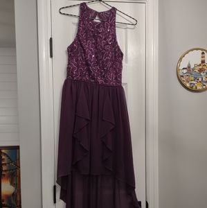 Purple Sparkley high low dress